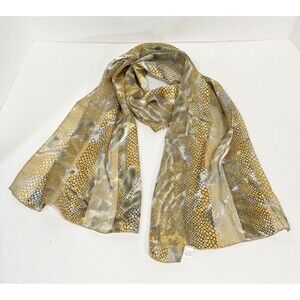 Women’s Snake Print Scarf Sheer Lightweight Gold Black Gray Animal Print Wrap